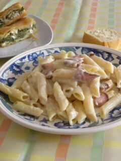 carbonara four cheeses and bacon image