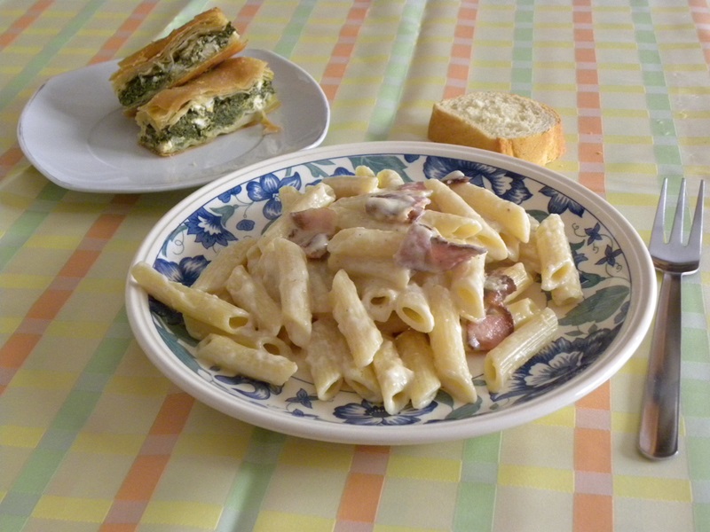 carbonara four cheeses and bacon image
