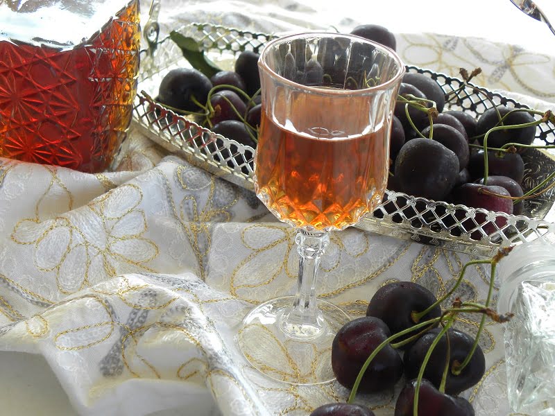 Easy Cherry Pit Liqueur with Cherry Syrup