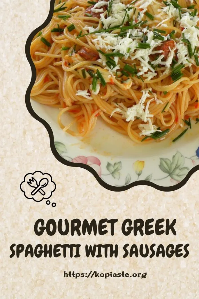 Collage gourmet spaghetti with buffalo cheese and sausages image