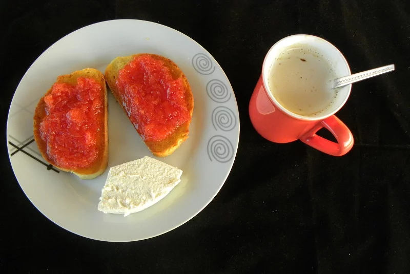 Breakfast with quince and anthotyros image