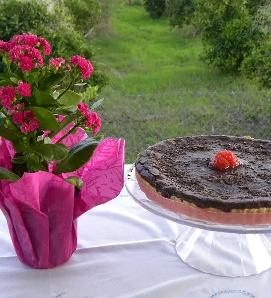 Chocolate Tart with Quince Jam