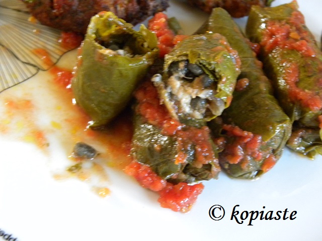 Dolmas with sardines opened