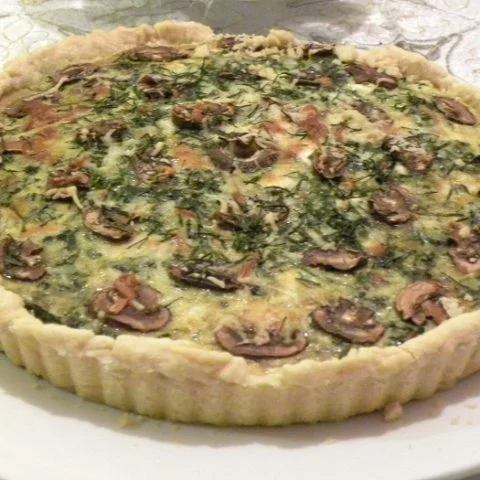 Spinach and mushroom Tart after baking Picture