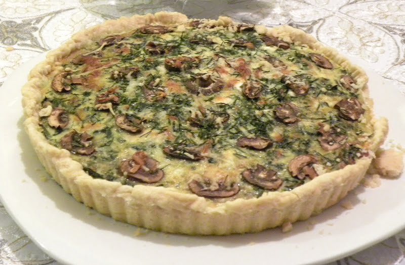 Spinach and Mushroom Tart with Buffalo Butter and Cheese Kopiaste..to Greek Hospitality