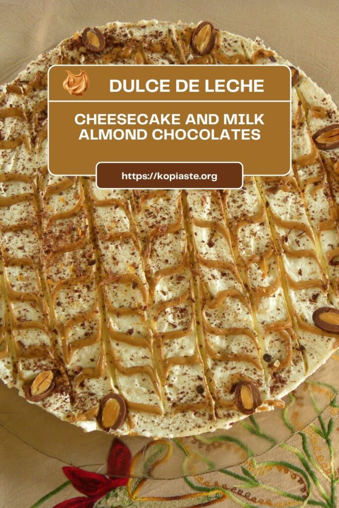 Collage Dulce De Leche Cheesecake and Milk Almond Chocolates image