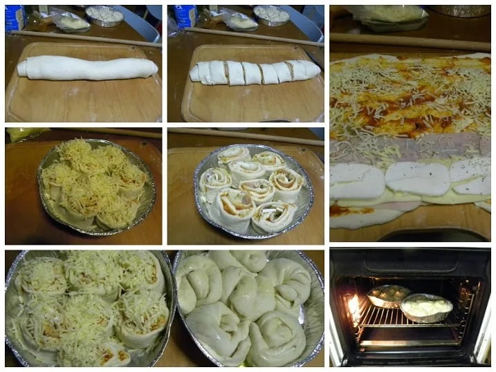 Collage making pizza rolls image