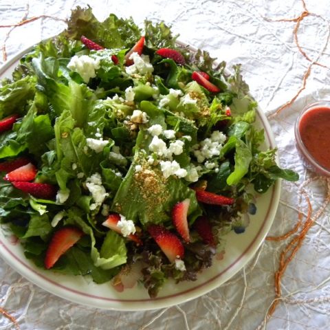 Green Salad with Strawberries and Feta image