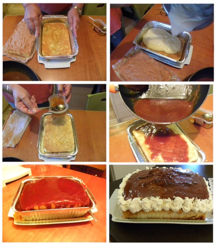 Collage making salted caramel cake image