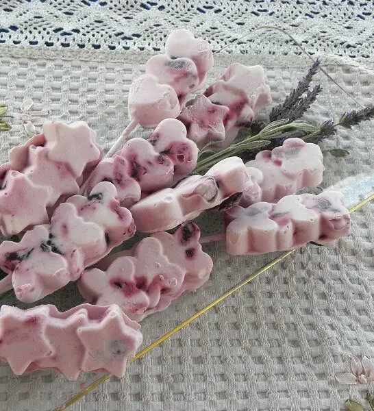 Greek Yoghurt Ice Pops with Cherries and Lavender