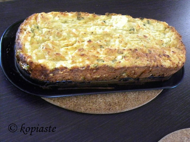 Psomotyri:  The easiest Tyropita (Bread and Cheese Cake)