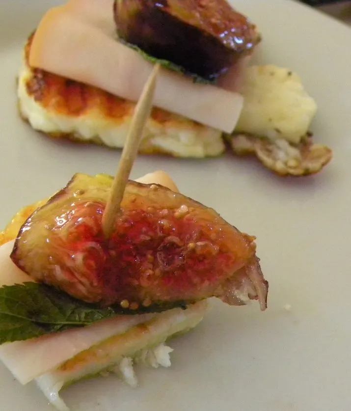 Two fig and halloumi appetizer image
