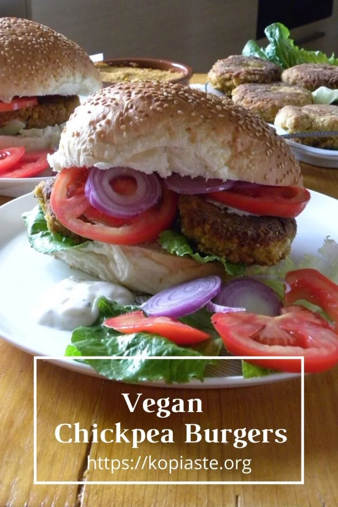 Collage Vegan chickpea burgers image