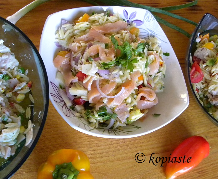 Salmon and orzo salad