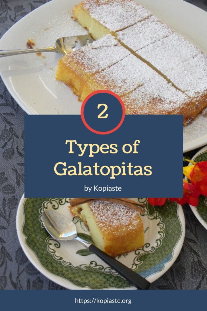 Collage two types of caramelized galatopitas image