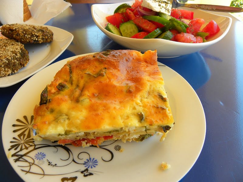 Chaniotiko Boureki with Greek Yoghurt  (Savoury Zucchini, Potato Casserole)