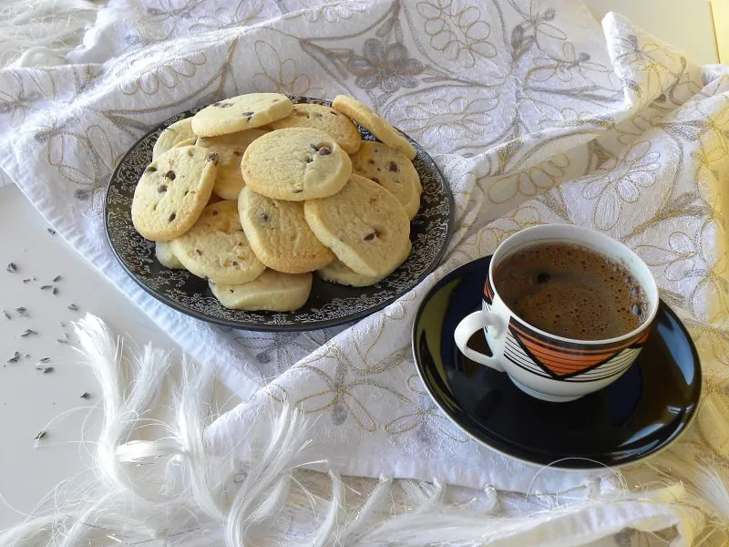Lavender cookies with Greek coffee image