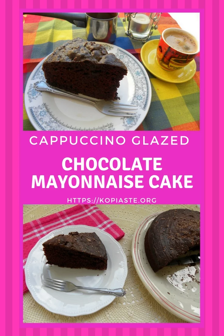 collage Cappuccino glazed Mayonnaise Cake image