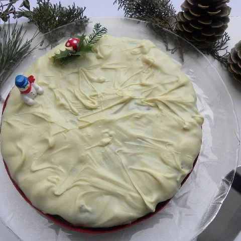 New Year's Cake with Grand Marnier & White Chocolate Glaze