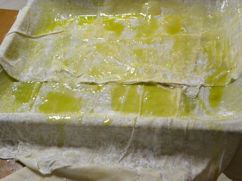 phyllo brushed with olive oil image