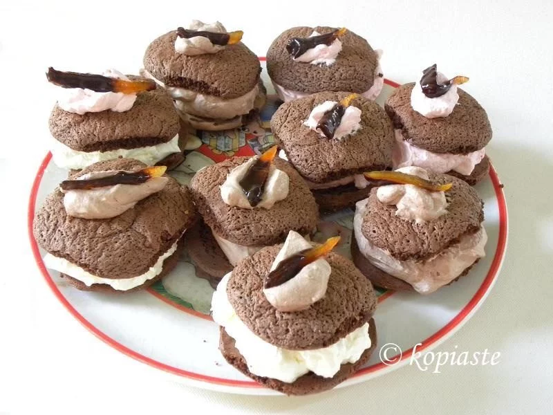Whoopie Pies with candied chocolate peels