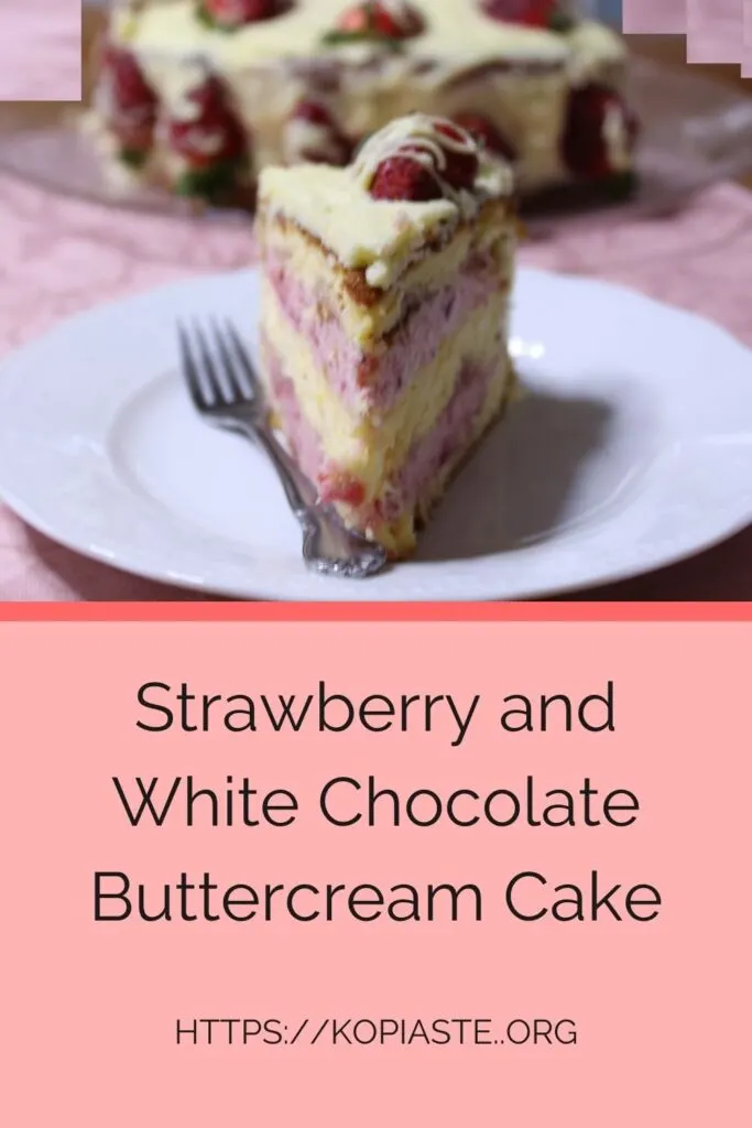 Collage Strawberry and White Chocolate Buttercream Cake image