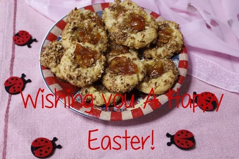 Easter Wishes on Thumbprint Cookies image