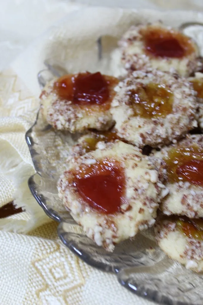 Thumbprint cookies filled with jam image