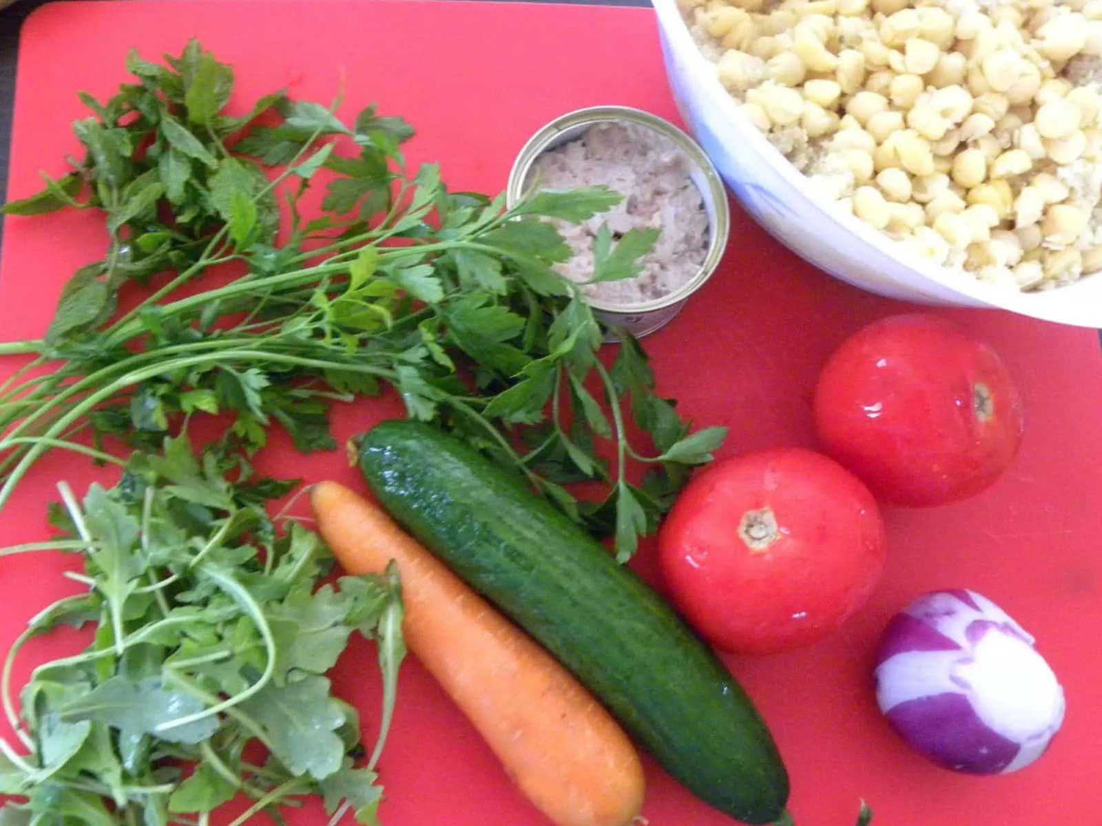 Ingredients for chickpea salad image