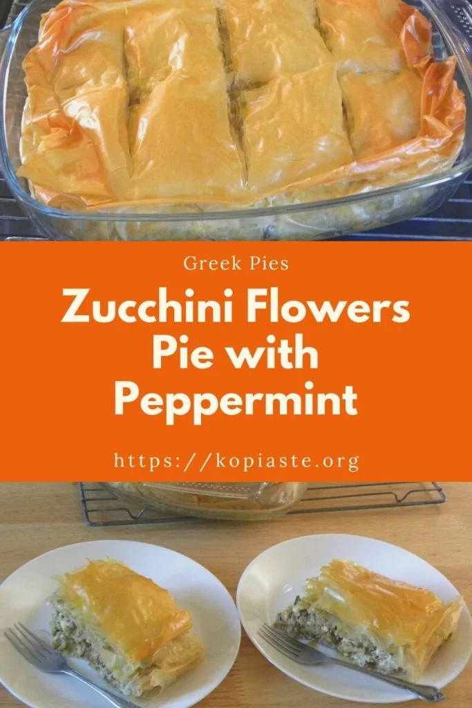 Collage Zucchini Flowers Pie with Peppermint image