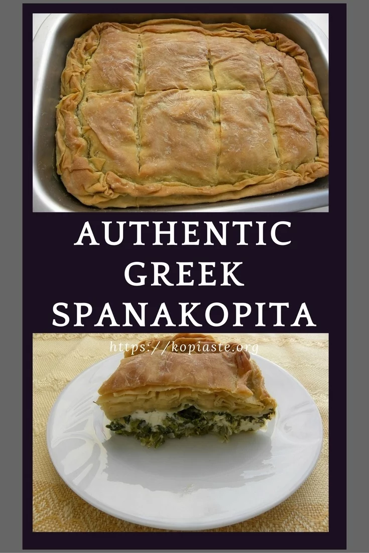 collage spanakopita spinach pie image