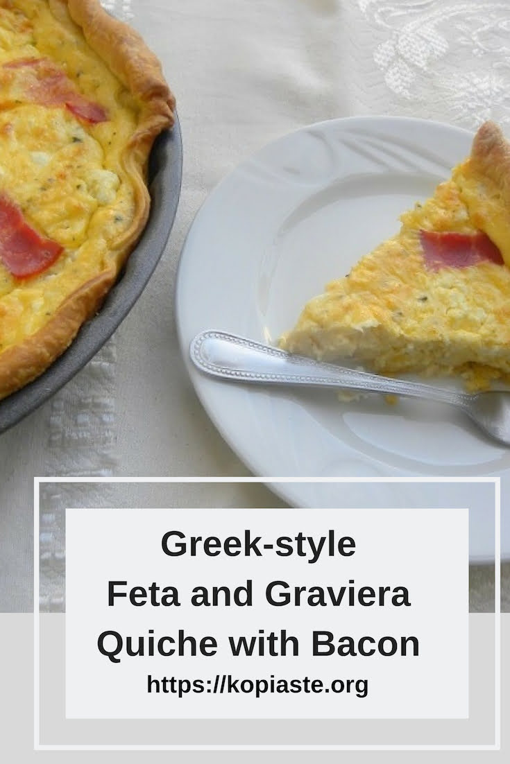 Greek-style Feta and Graviera Quiche with Bacon image