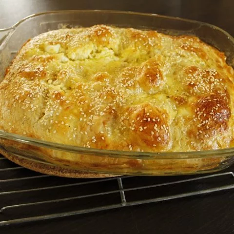 creased cheese pie image
