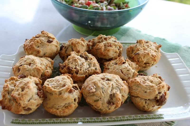 Mini olives breads and black-eyed peas image