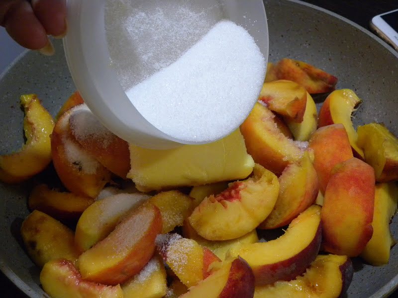 Cooking the peaches image