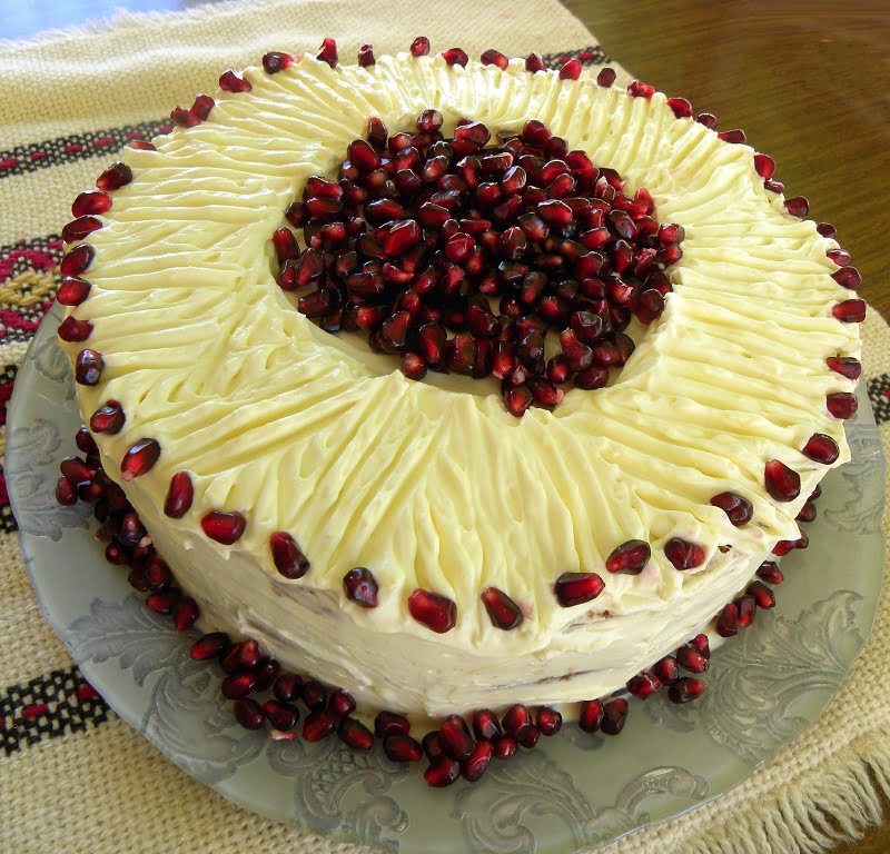 Sockerkaka Sponge and Pomegranate Cake