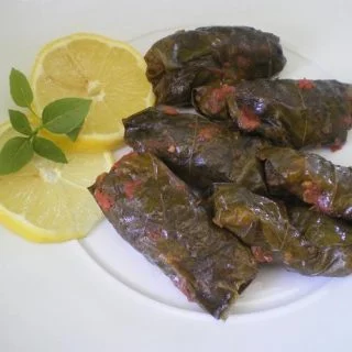 Koupepia me Ampelofylla (Cypriot Stuffed Grape Leaves)