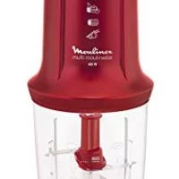 KRUPS Moulinex Chopper Multi Moulinette, double blade, metallic ruby red colour