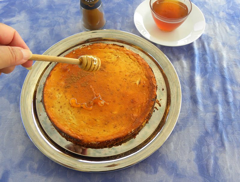 Melopita (Honey Cheesecake) from Sifnos