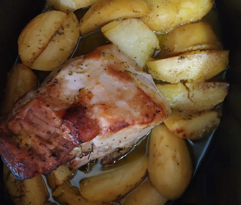 Marinated Greek Pork Rib Chops cooked in a Gastra