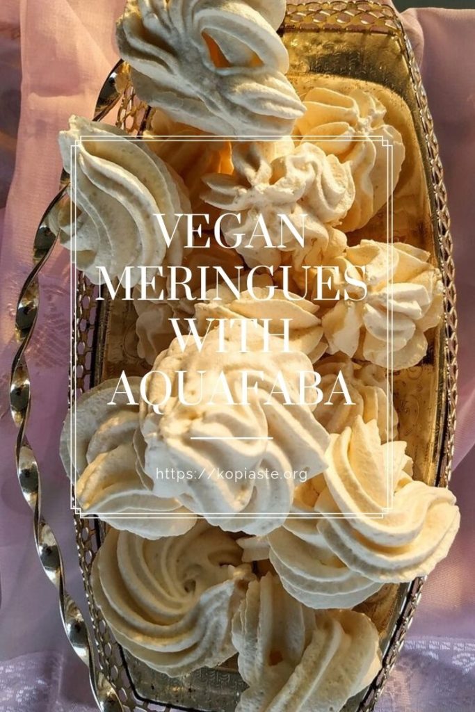 Collage vegan meringues with aquafaba image