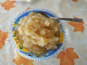 Apple sauce in a plate image