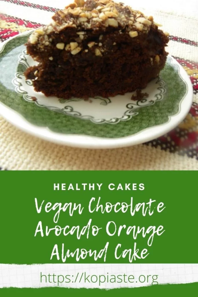 Collage Vegan Chocolate Avocado Orange Almond Cake image