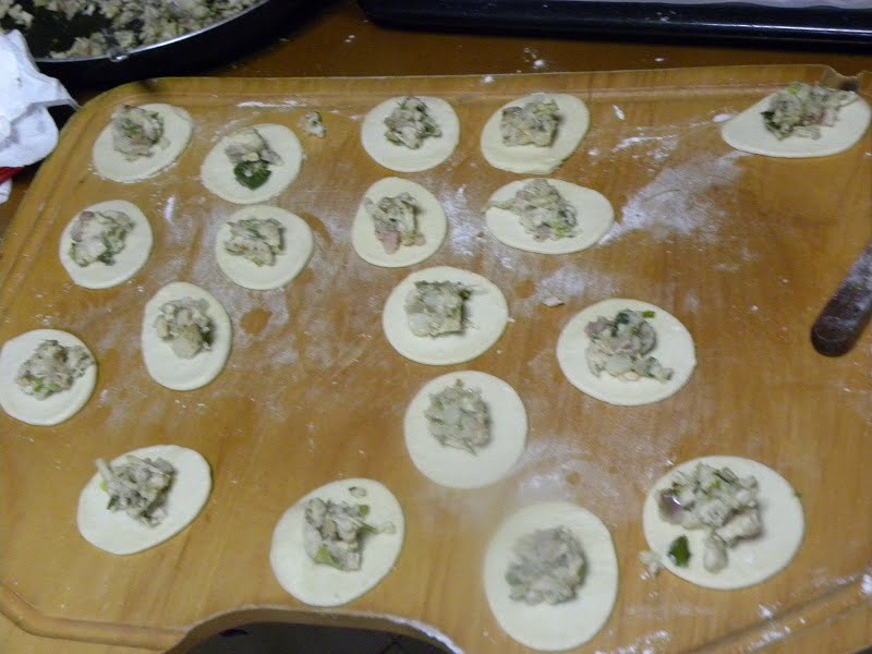 Making ravioli with leftover turkey bacon and graviera picture