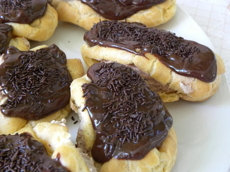 Chocolate mousse eclairs image