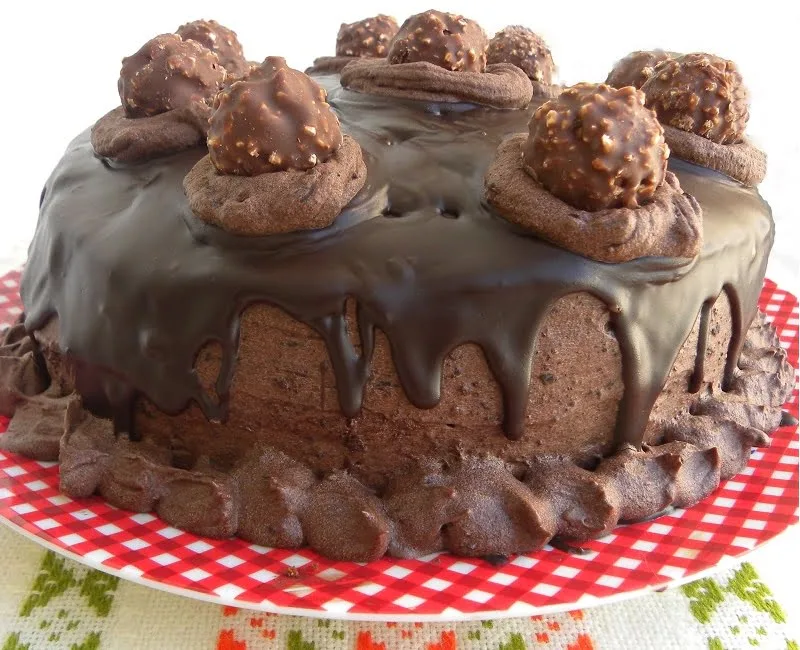 Birthday cake with Ferrero Rocher picture