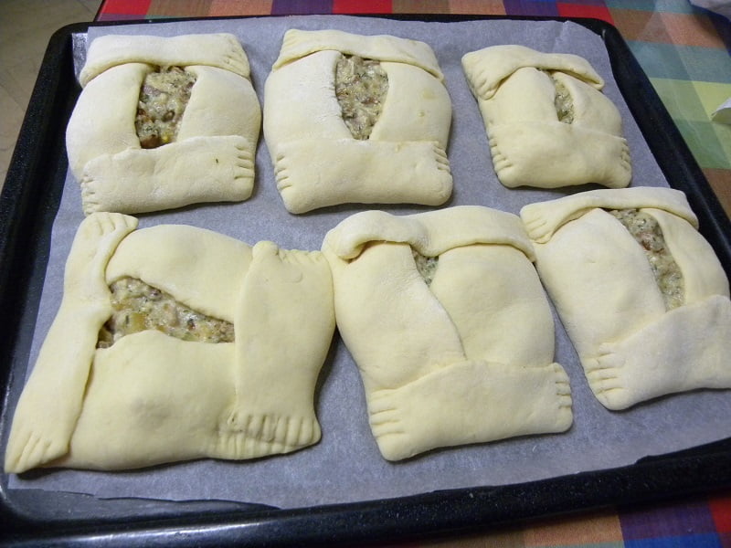 Meat pies after rising image