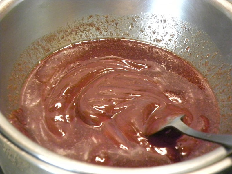 Melted chocolate in bain Marie image