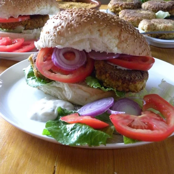 Vegan chickpea burgers image