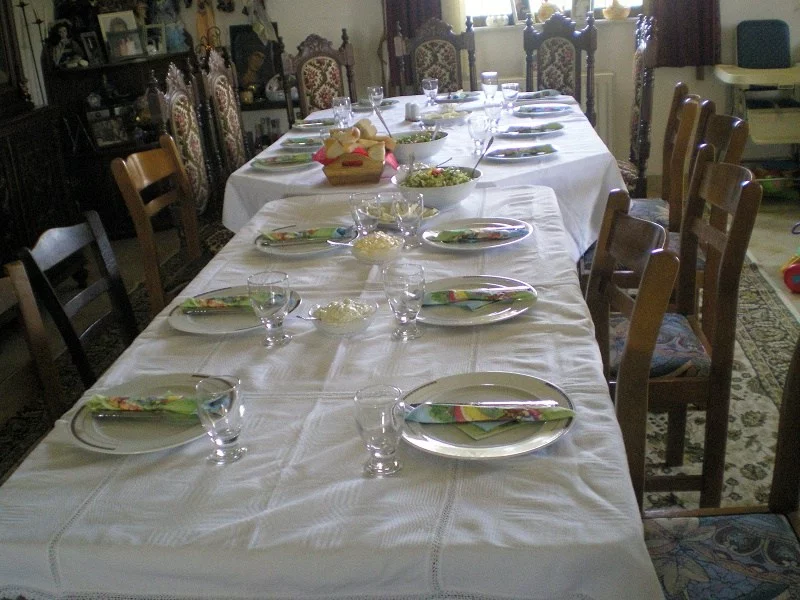 table set for easter dinner image